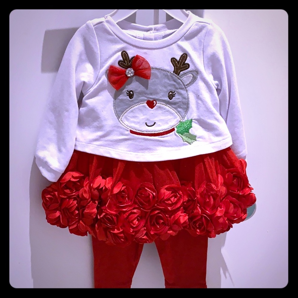 NWT Nanette Baby 3-6M 2 piece Holiday Reindeer set
